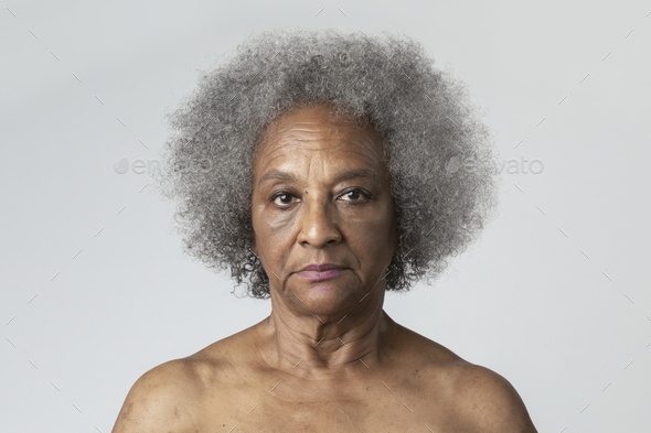 Portrait Of A Semi Nude Senior African American Woman Stock Photo By